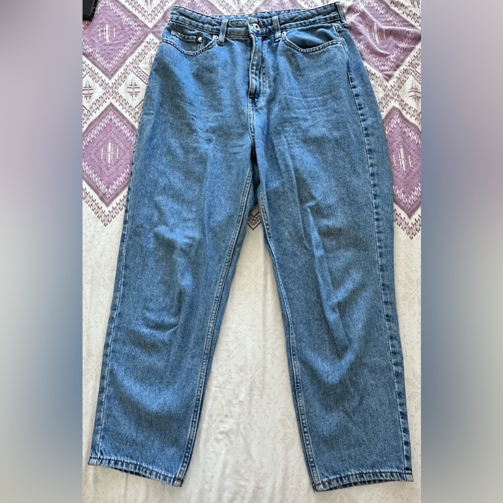 H&M - Mom Jeans High Waisted - Women - Blue - US 6